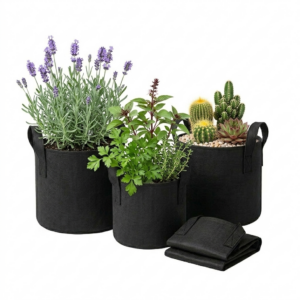 pack 5 macetas redondas geotextil 50 y 100 litros