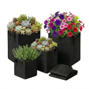 pack 5 macetas cuadradas geotextil 5, 7 y 13 litros