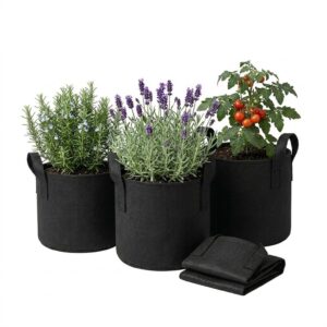 pack 5 macetas redondas geotextil 7, 13 y 18 litros